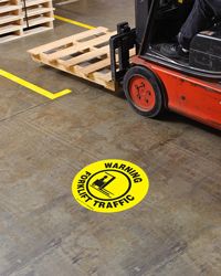 Forklift traffic floor marking warning