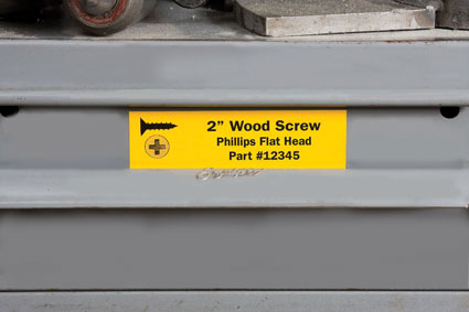 Brady wood screw label