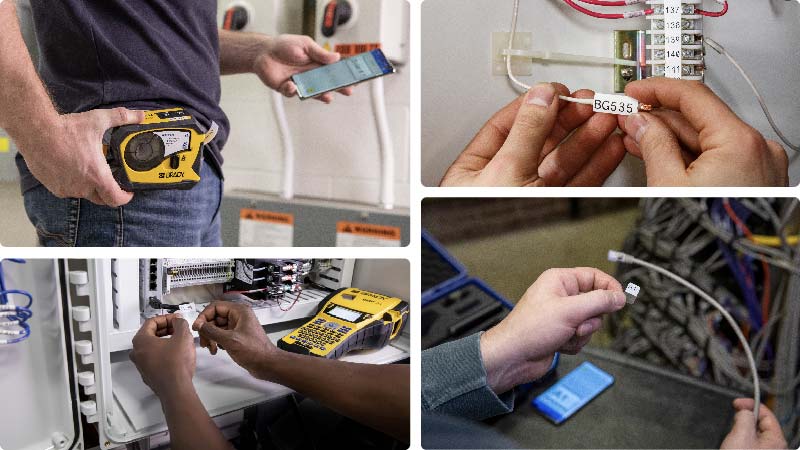 A collage of different applications for the M210, M211, and M410 printers.