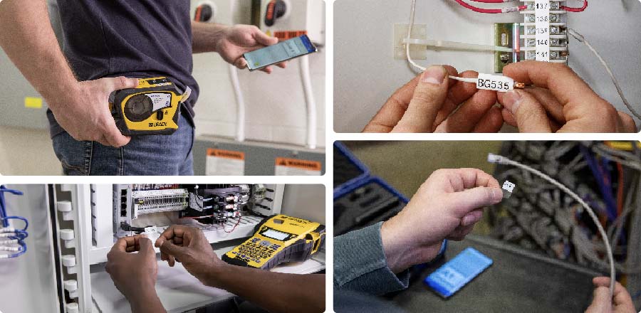 A collage of different applications for the M210, M211, and M410 printers.