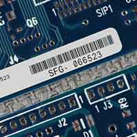 A label on a circuit board.