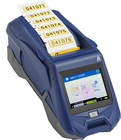 An M611 Brady Printer printing permasleeve labels.