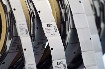 Various labels used for asset tracking.