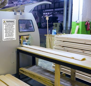 Prop 65 Warning Sign for Wood