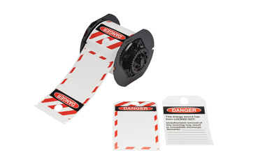 A ribbon of OSHA safety tags.